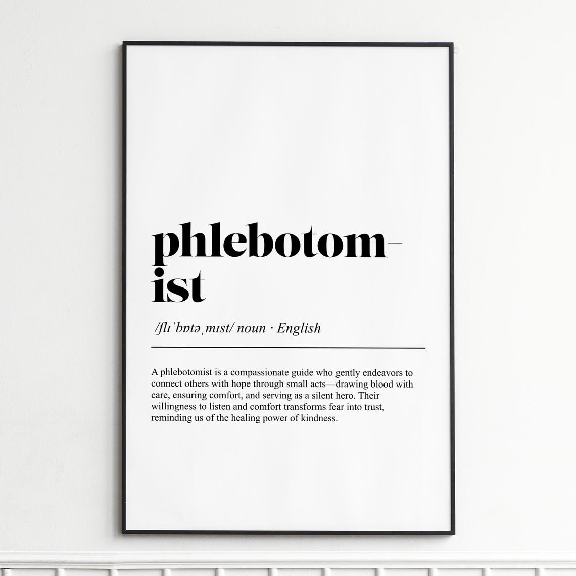 Phlebotomist Career Dictionary Definition Gift Typography Poster