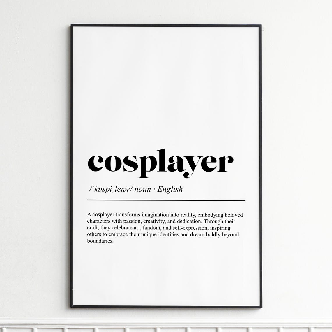 Cosplayer Definition Fandom Creativity Word Art Typography Poster