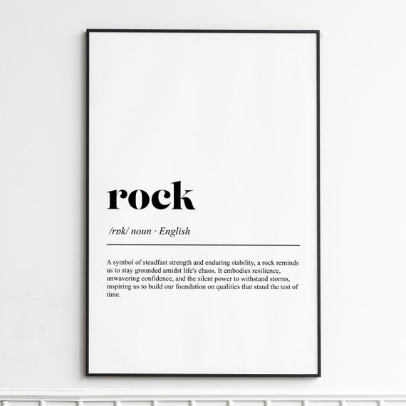 Rock Art Print Inspirational Wall With Meaningful Quote Minimalist Home Decor Unique Gift For Lovers