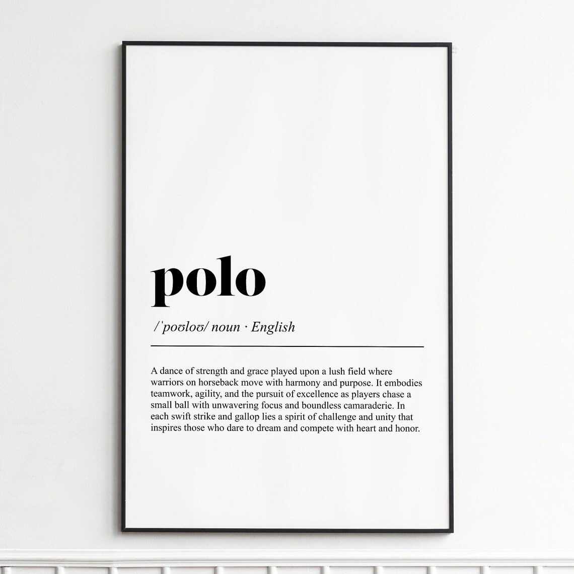 Polo Horseback Sport of Kings Dictionary Definition Typography Poster