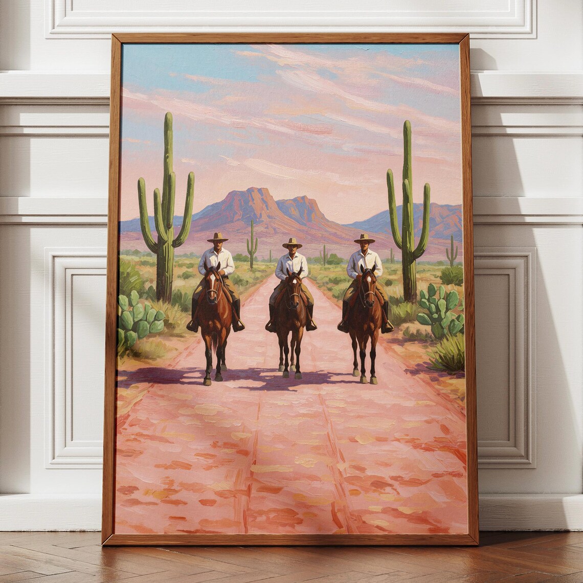 Southwestern Cowboys Three Riders Desert Trail Painting Poster