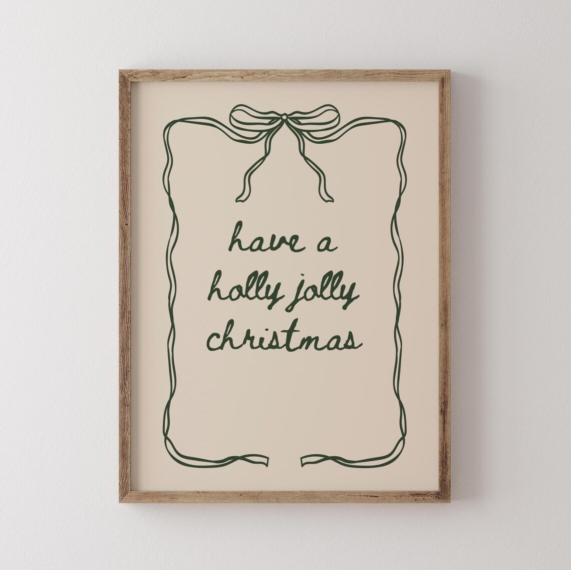 Holly Jolly Christmas Coquette Bow Art Print - Image 4