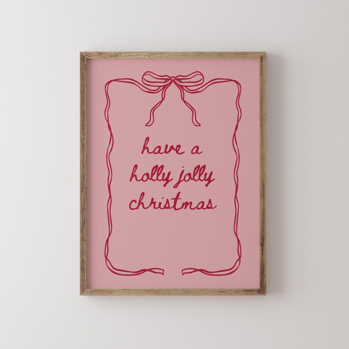 Holly Jolly Christmas Coquette Bow Poster Print - Image 2