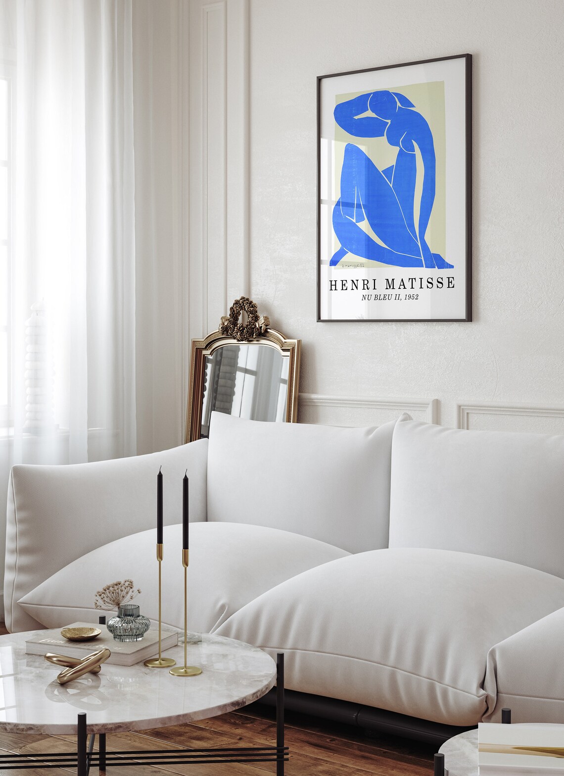 Henri Matisse Nu Bleu II 1952 Cobalt Blue Cut Out Museum Poster - Image 2