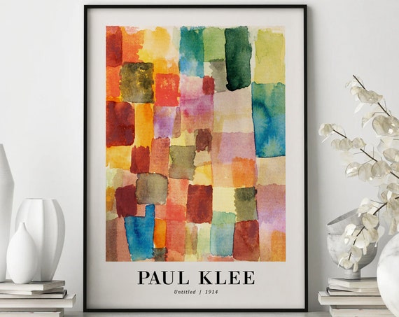 Paul Klee Untitled 1914 Exhibition Poster Print Paul Klee Home Wall Decor Vintage Wall Art Klee Abstract Art Wall Art