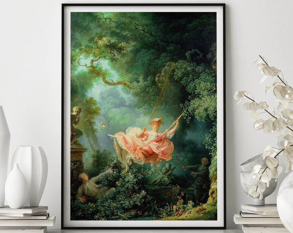 Jean Honore Fragonard The Swing 1767 Rococo Garden Painting Poster