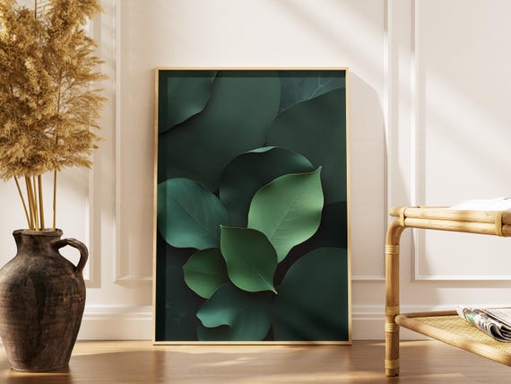 Succulent Leaves Print Modern Botanical Wall Art