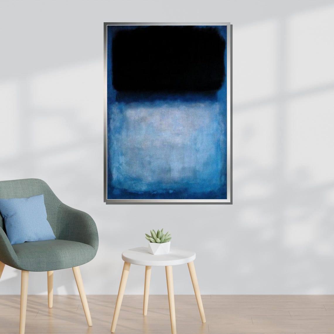 Deep Blue Color Field Soft Midnight Abstract Minimalist Calm Poster - Image 3