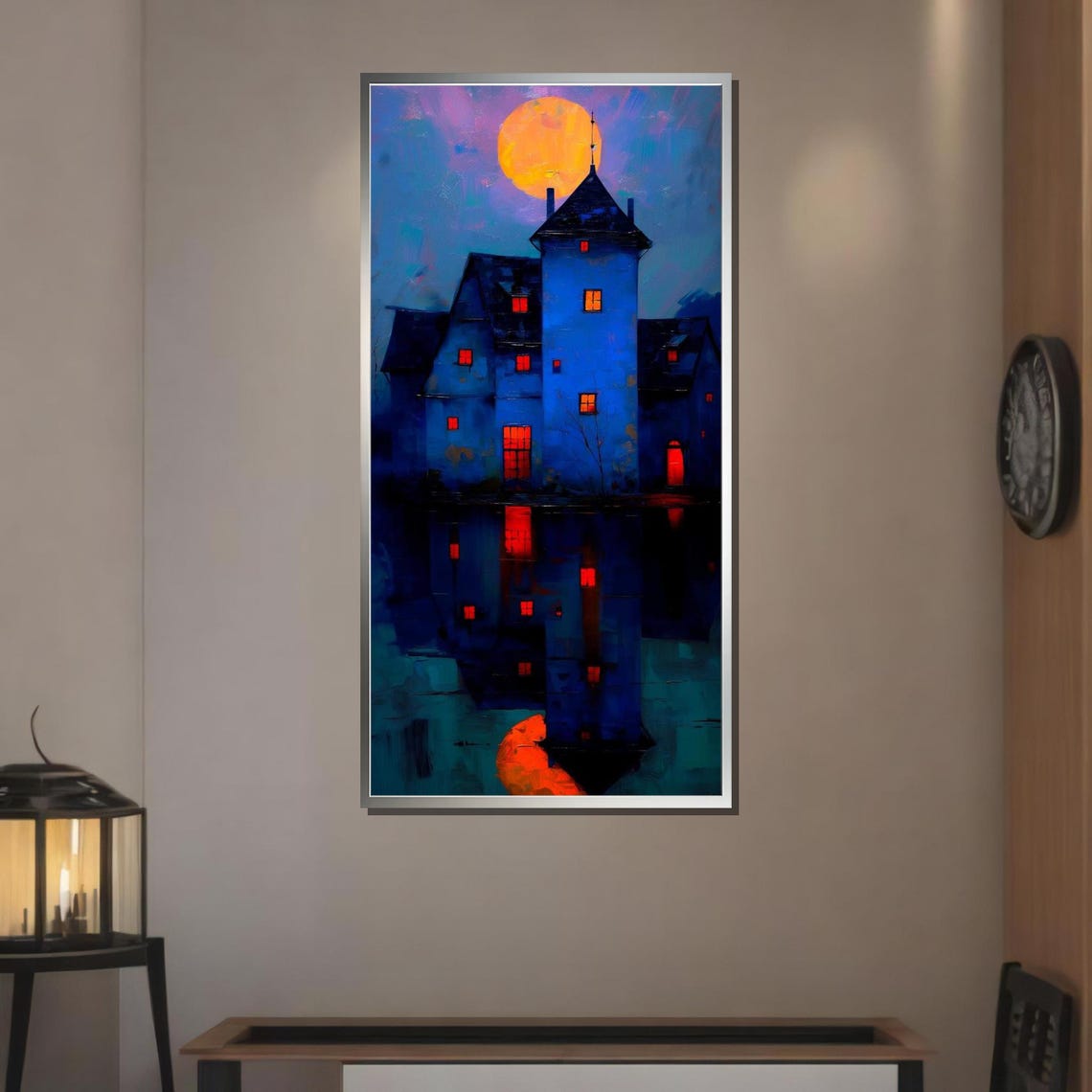 Moonlit Haunted Manor Gothic Castle Dark Fantasy Night Wall Art Poster - Image 3