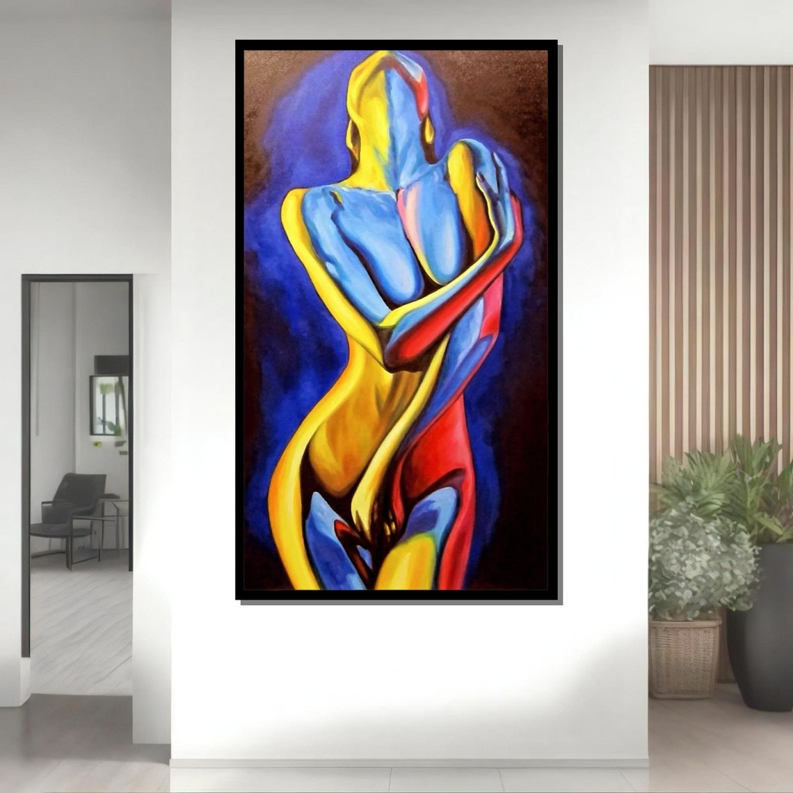Sensual Abstract Nude Art Erotic Print Colorful Female Silhouette Bold Wall Art Ready To Hang - Image 4