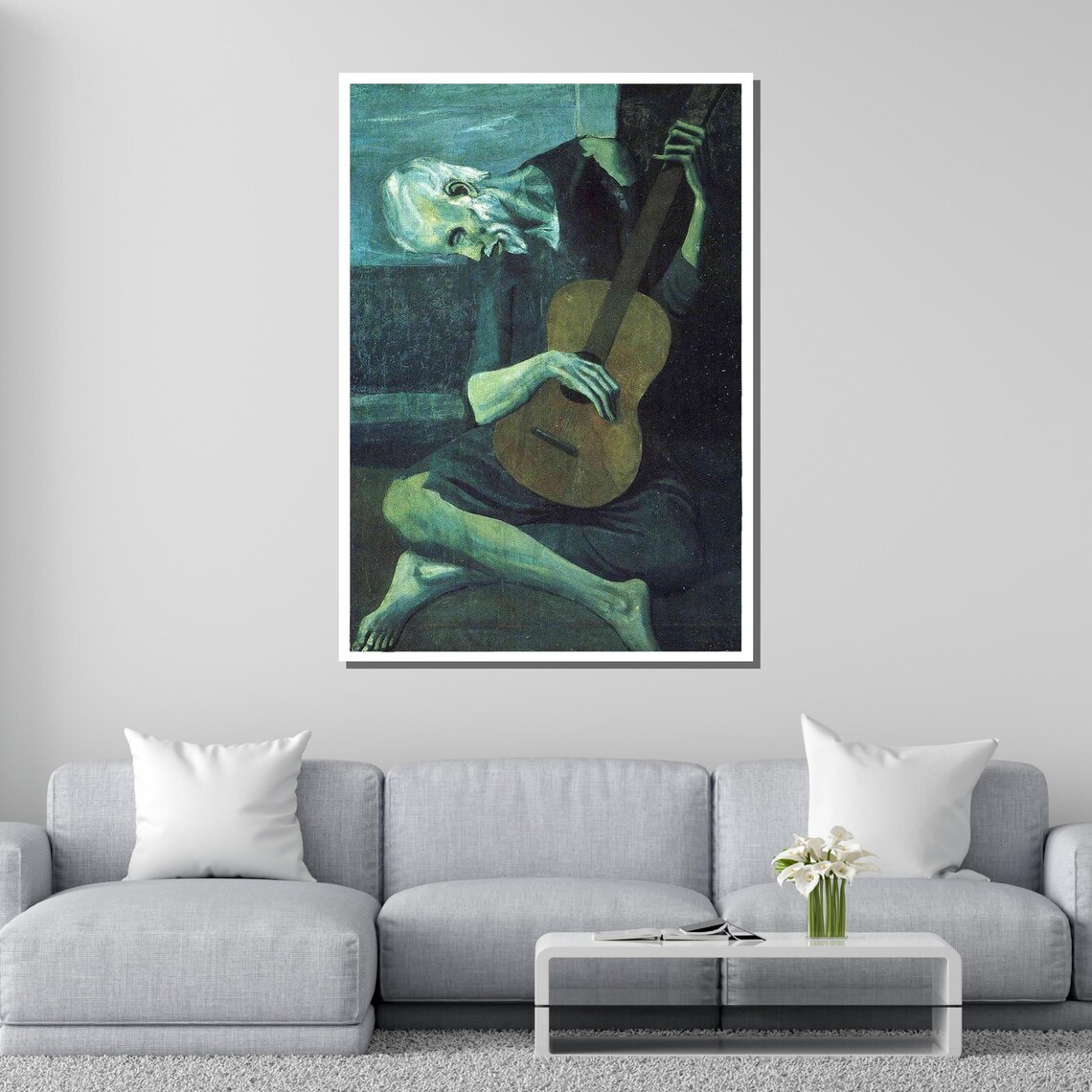 Picasso The Old Guitarist Blue Period Blind Musician Classic Art Poster - Image 4