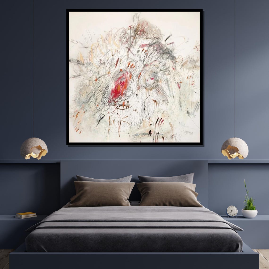 Gestural Scribble Abstract Art Expressive Ink Lines Modern Wall Poster - Image 4
