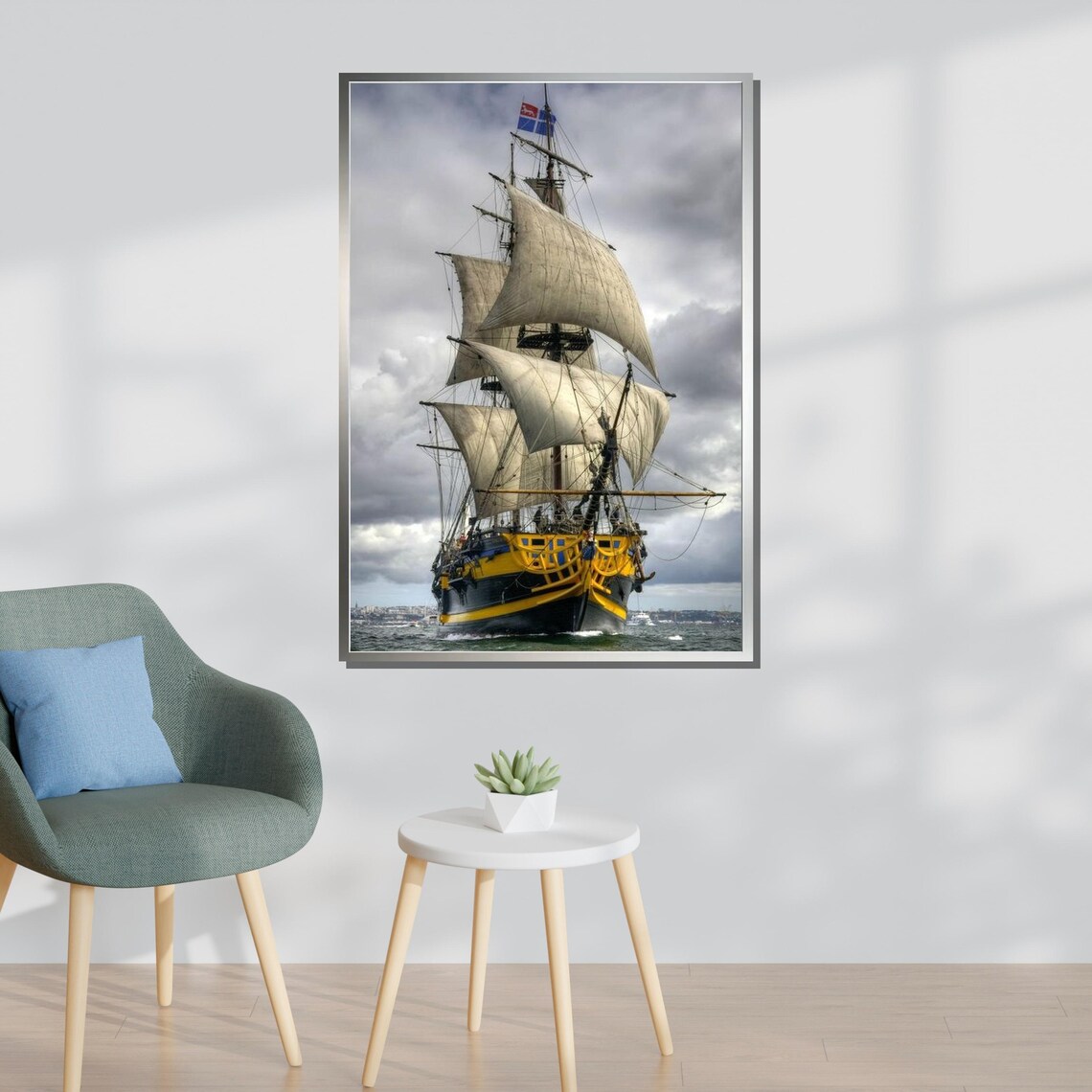 Vintage Sailing Ship Nautical Wall Art Historic Ship Print Maritime Decor Ocean Adventure Art Ready To Hang - Image 3