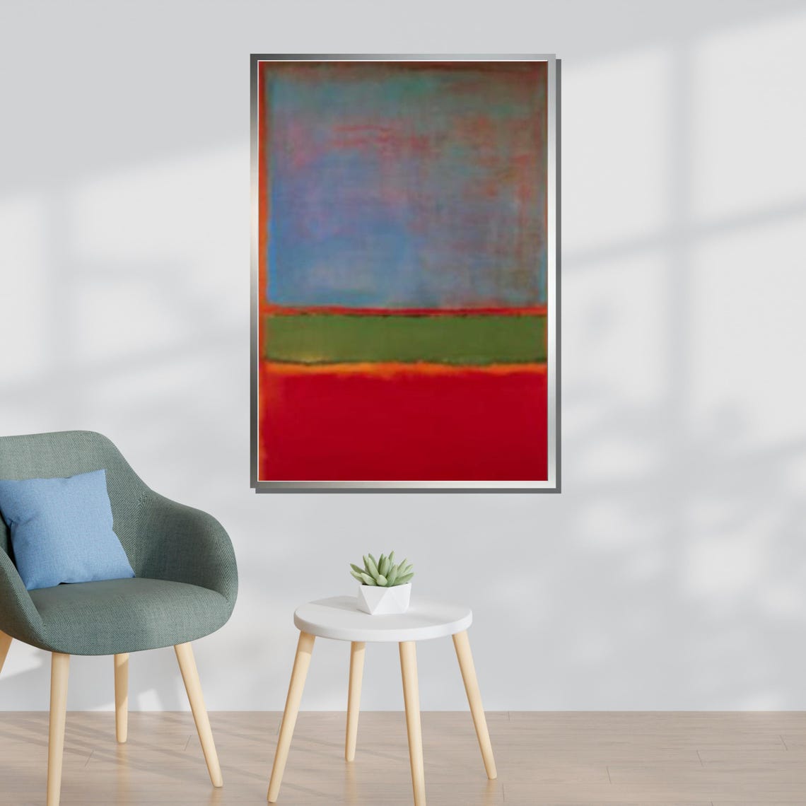 Abstract Color Field Painting Blue Green Red Modern Minimalist Poster - Image 3