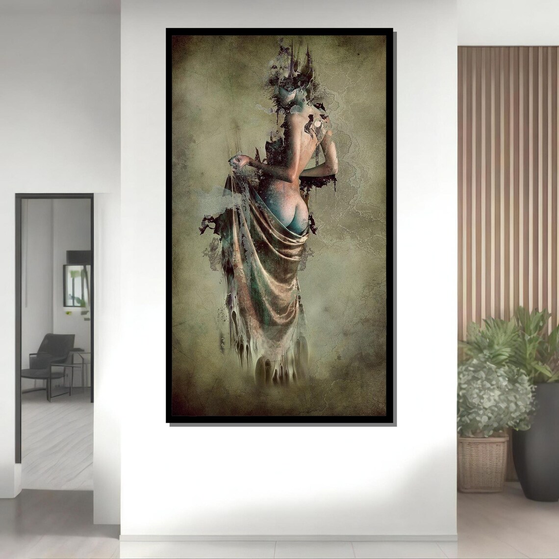 Dissolving Woman Surreal Fragmented Figure Draped Gothic Fantasy Art Poster - Image 4