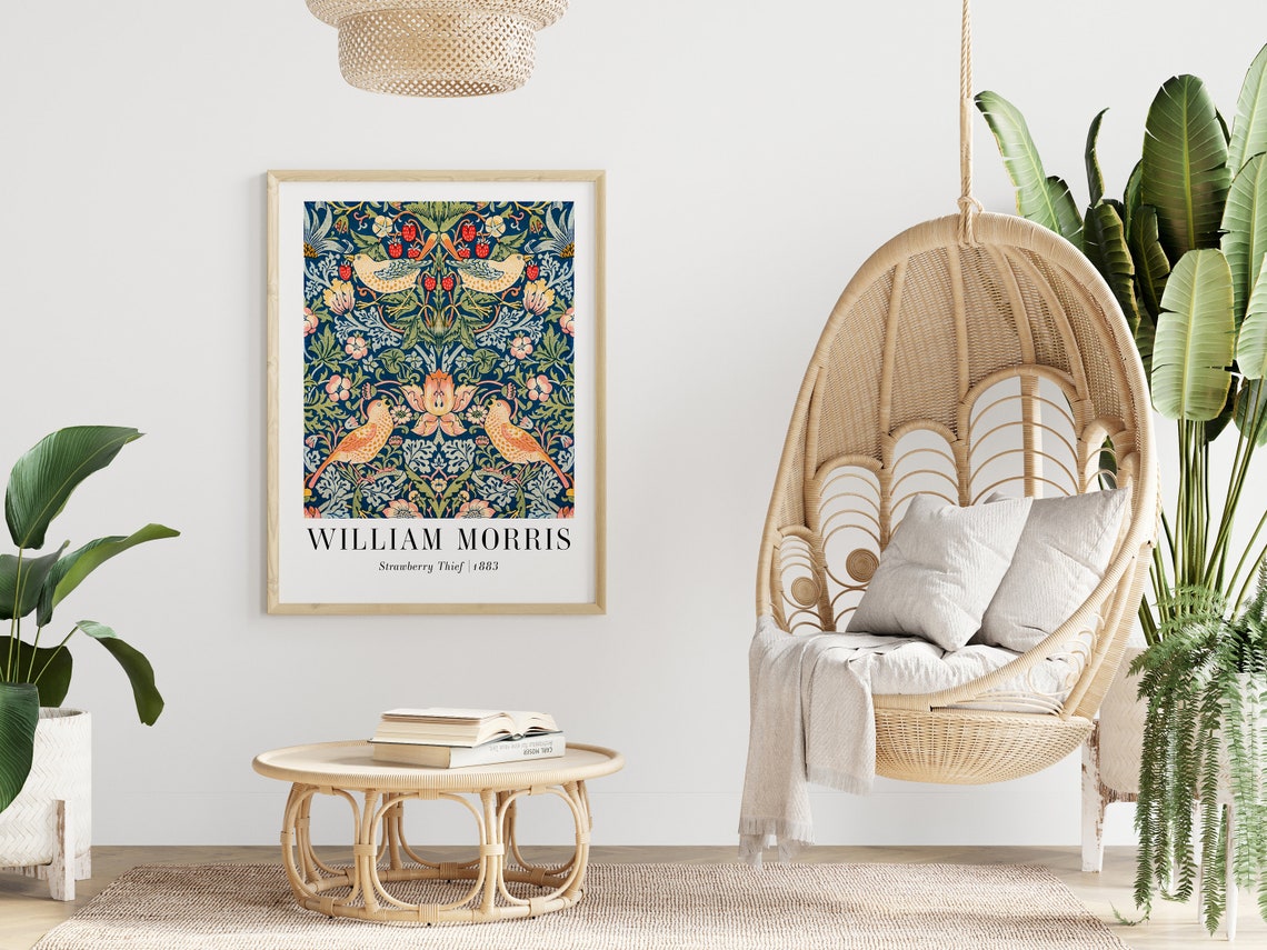 William Morris Strawberry Thief 1883 Birds Floral Pattern Art Poster - Image 6