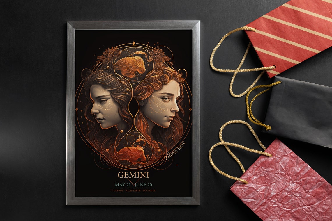 Personalized Virgo Zodiac Star Sign Name Custom Celestial Poster - Image 2