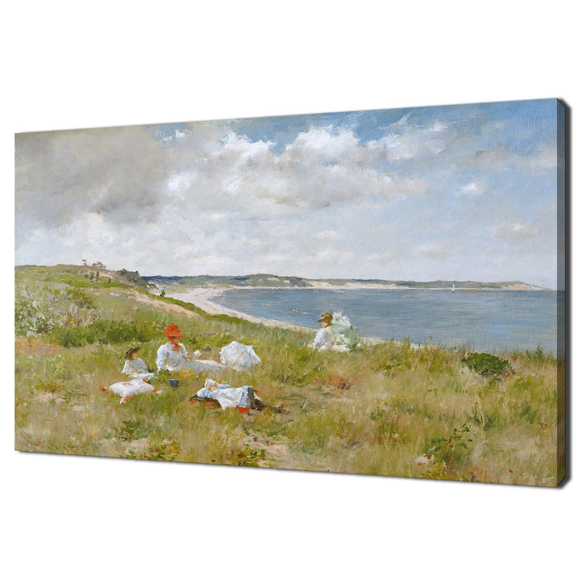 Victorian Ladies Picnic By The Sea Impressionist Coastal Art Poster