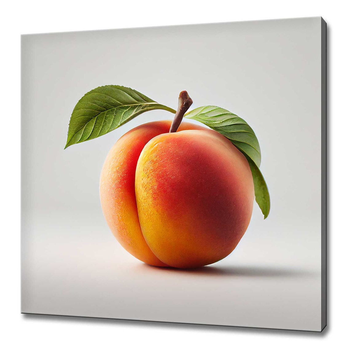 Ripe Peach Fruit Studio Photo Minimalist Kitchen Wall Decor Poster