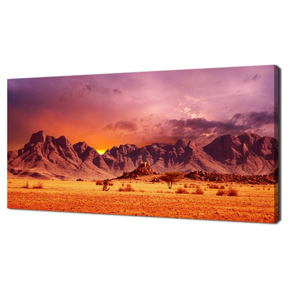 Dramatic Sunset Over Rocks Of Namib Desert Namibia Modern Design Home Decor Print Wall Art Picture