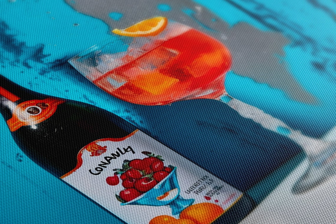 Orange Spritz Bottle Glass Turquoise Wall Kitchen Decor Print - Image 4