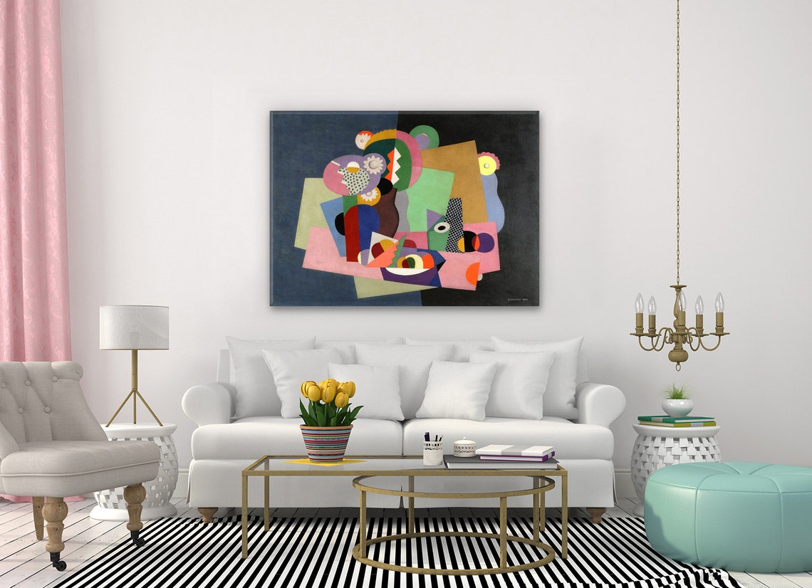 Georges Valmier Flowers And Fruit 1924 Cubist Still Life Art Poster - Image 2