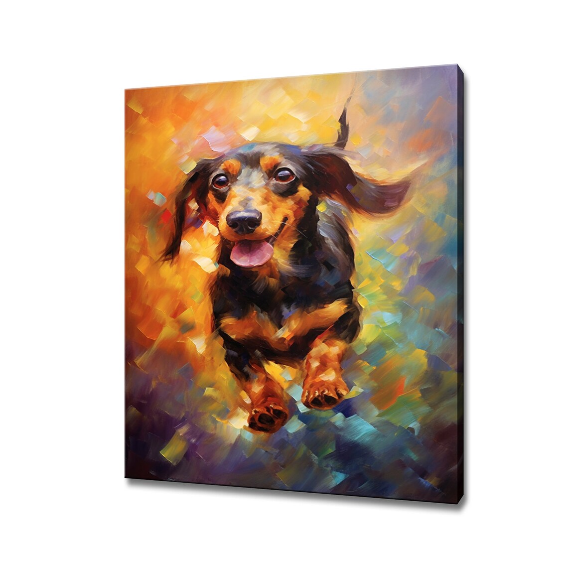 Dachshund Dog Animal Print Gift For Dachshund Dog Lover Colourful Dog Portrait Painting Print Pet Wall Art Dog Wall Decor