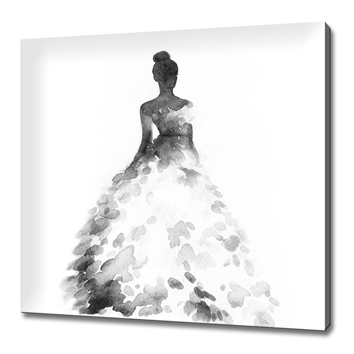 Abstract Fashion Woman In Dress Watercolour Painting Style Print Wall Art Picture