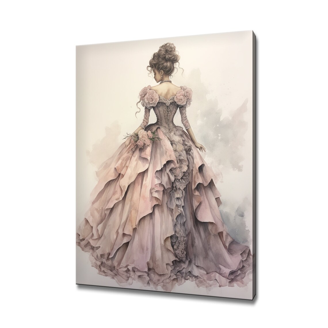 Elegant Lady in Victorian Rococo Dress Art Print