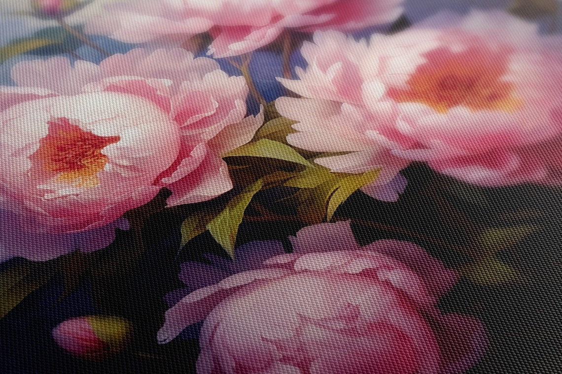 Soft Pink Peonies Vintage Botanical Floral Painting Wall Art Print - Image 4