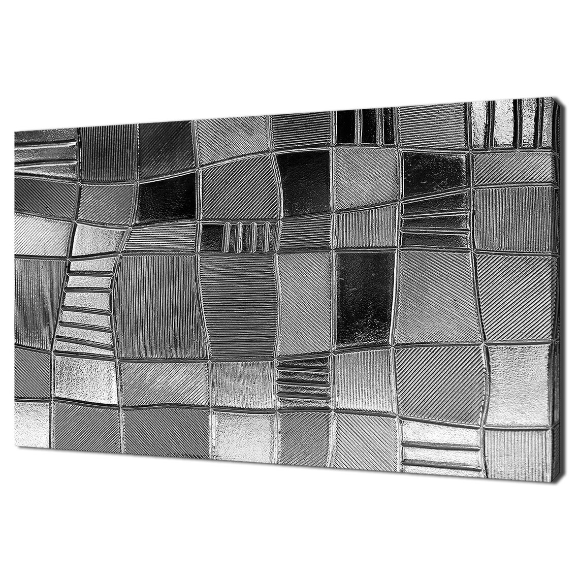 Silver Metallic Stained Glass Modern Art Print