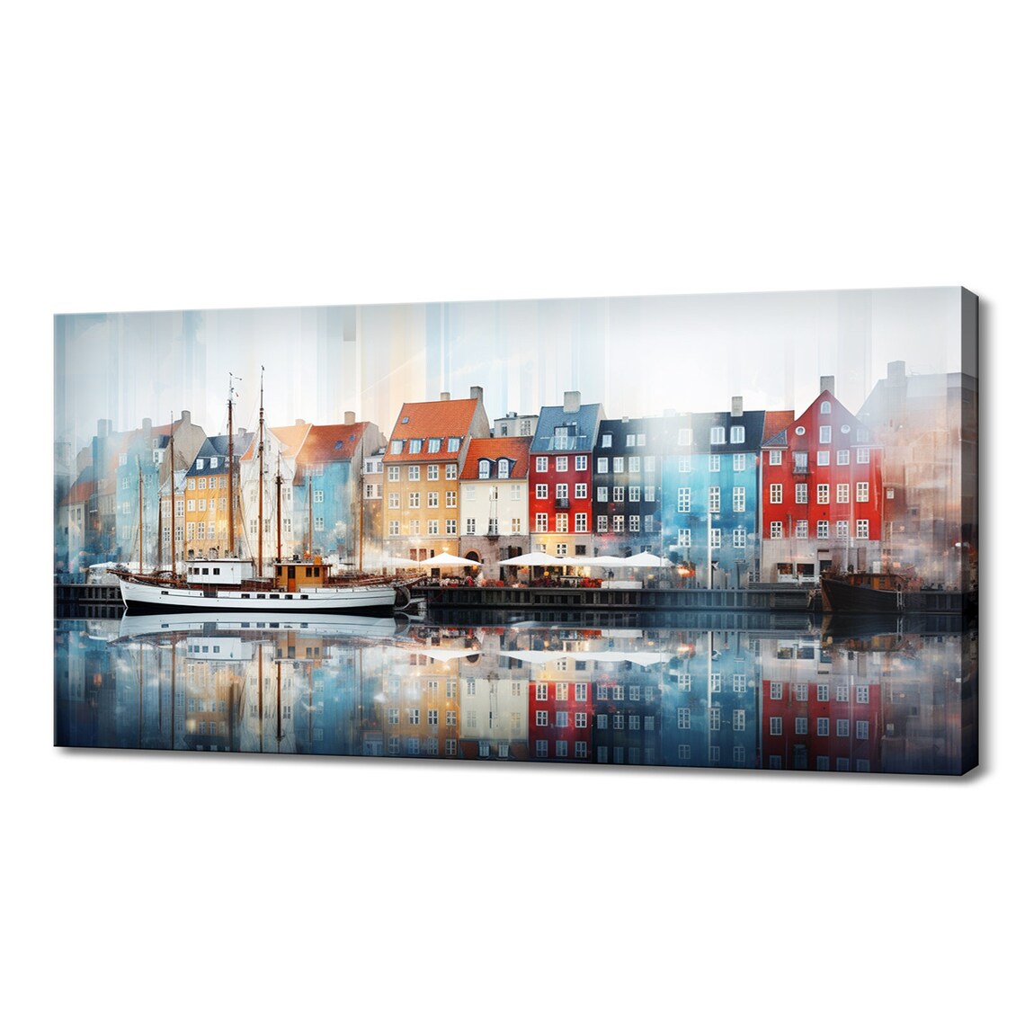 Copenhagen Nyhavn Harbor Colorful Houses Reflection Denmark Poster
