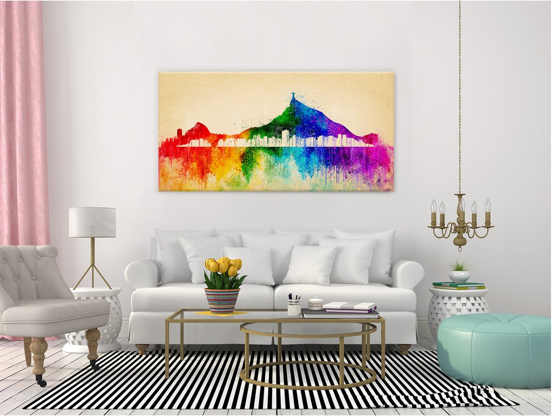 Rio De Janeiro Christ The Redeemer Rainbow Watercolour Travel Poster - Image 2