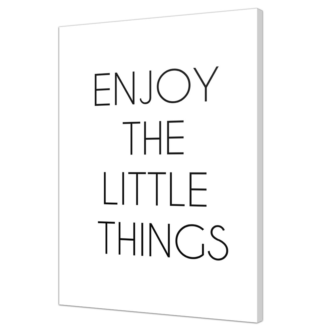 Enjoy The Little Things Minimalist Black White Typography Quote Print