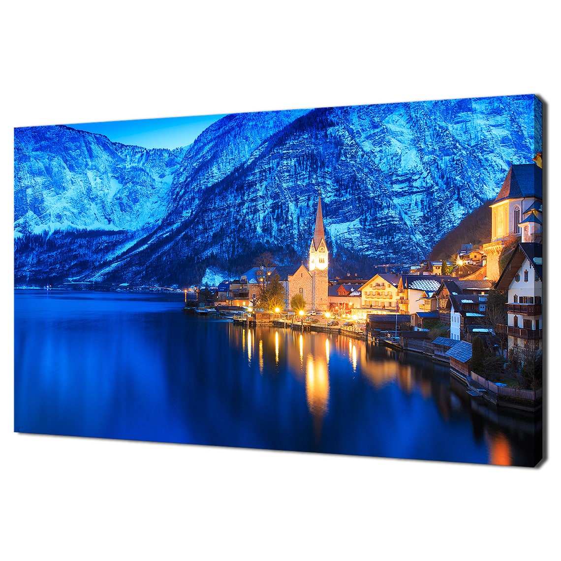 Beautiful Blue Lake At Hallstatt Austria Modern Design Home Decor Print Wall Art Picture Wall Hanging