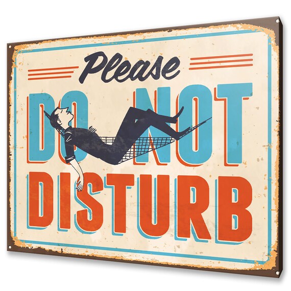 Please Do Not Disturb Vintage Retro Sign Hammock Nap Fun Quote Poster