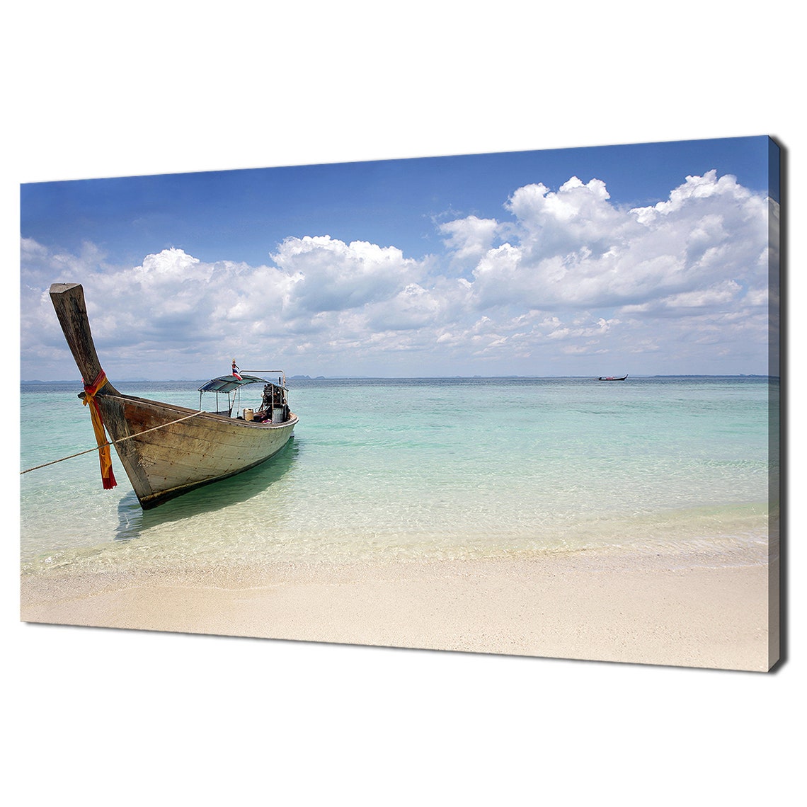 Thailand Longtail Boat On Turquoise Tropical Beach Shore Travel Poster