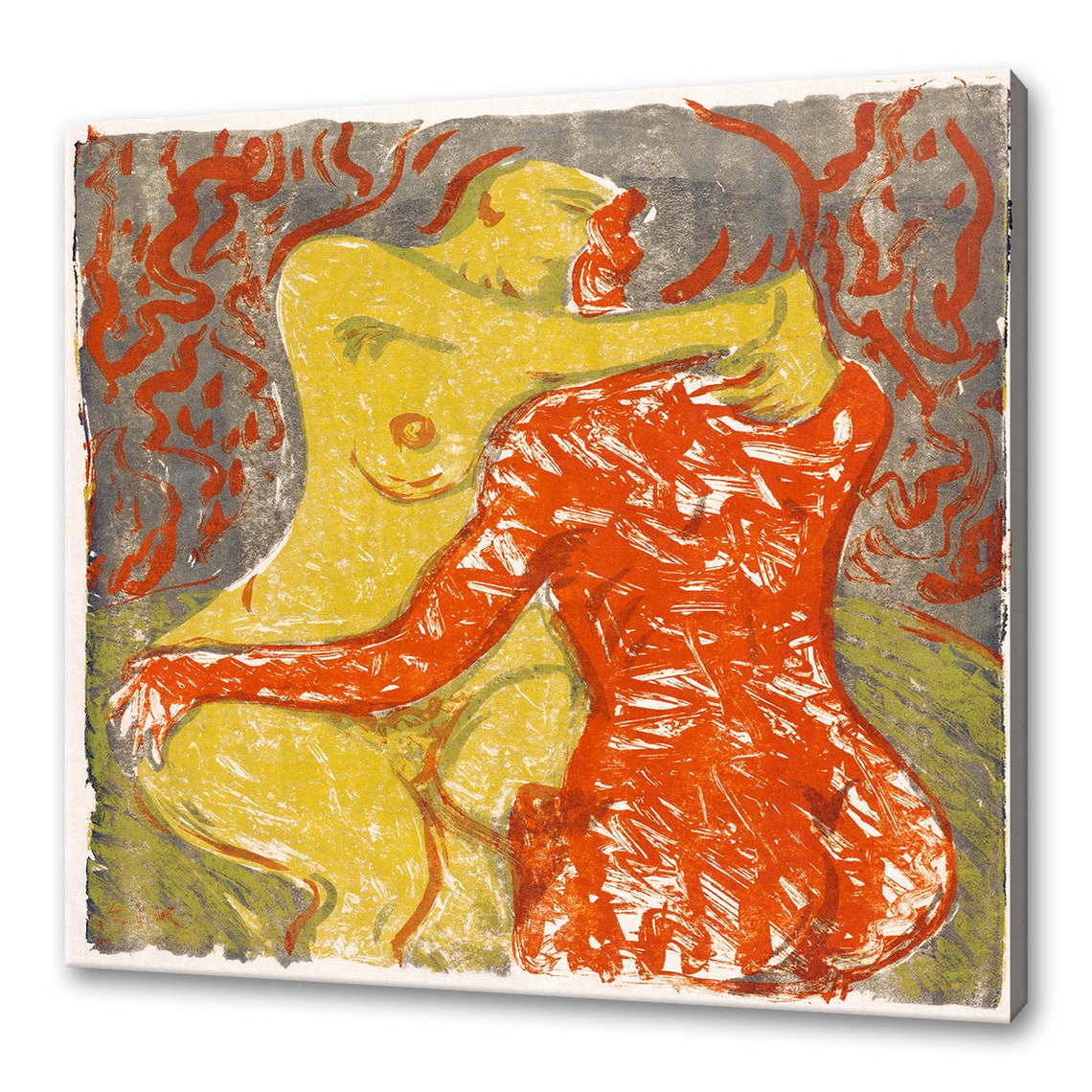 Ernst Ludwig Kirchner Expressionist Lovers Embrace Art Print