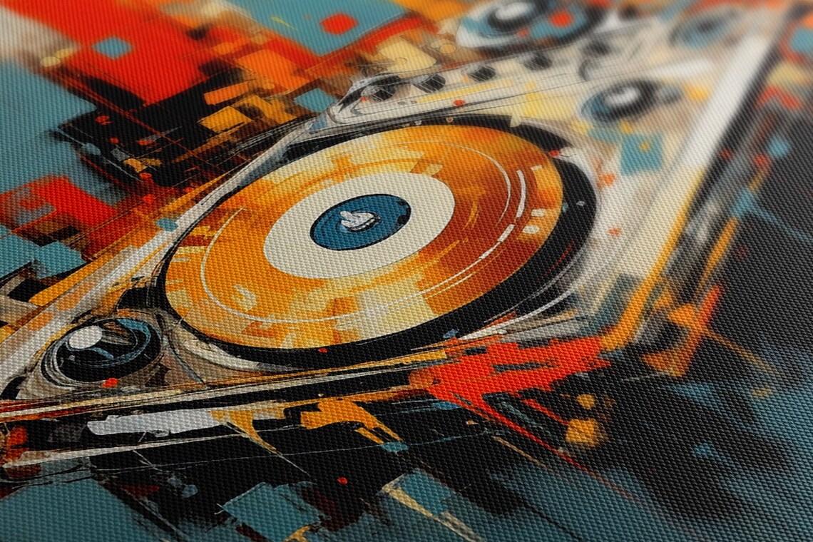 DJ Deck Music Art Print, Modern Music Room Decor - Image 3