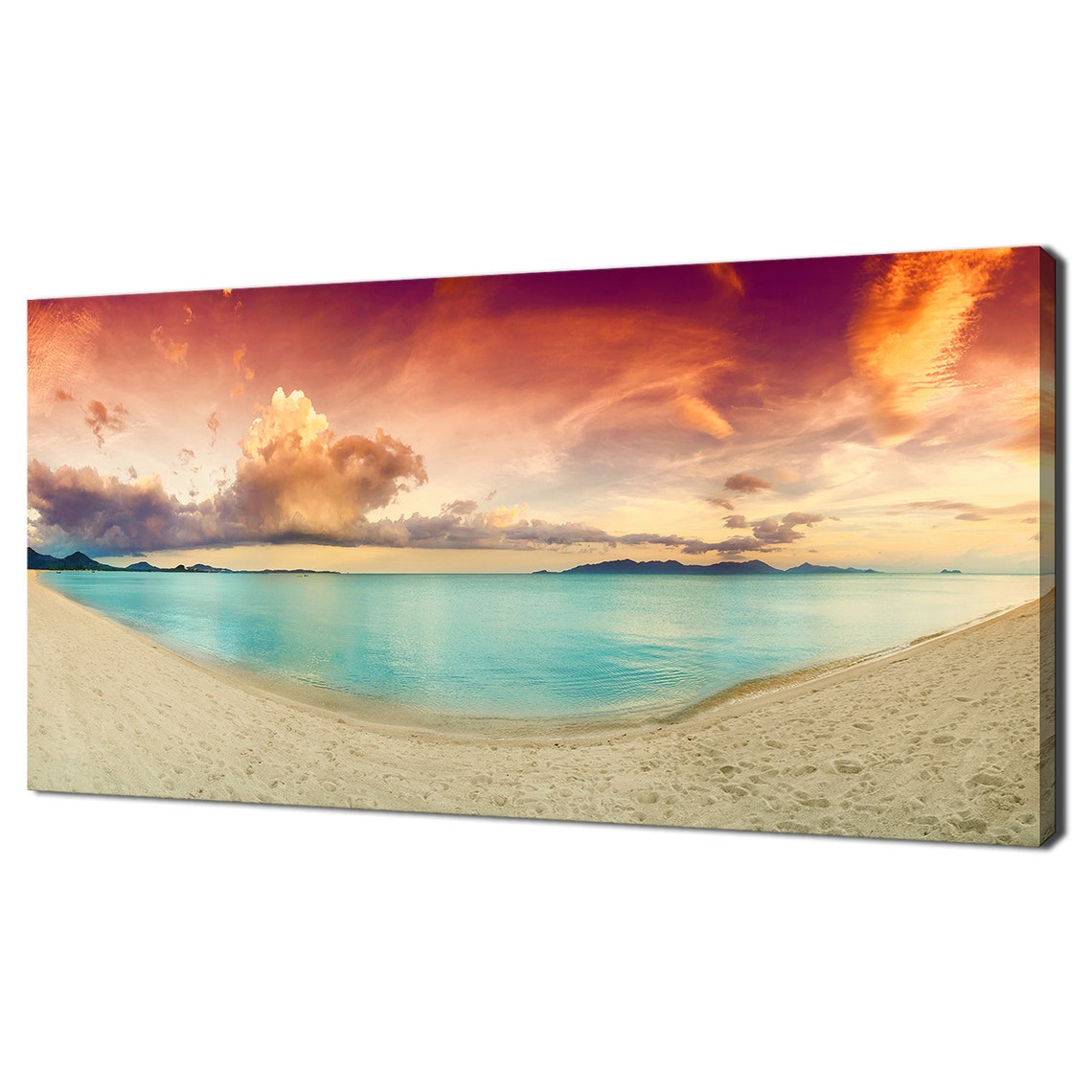 Tropical Beach Paradise Sunset Turquoise Water White Sand Poster