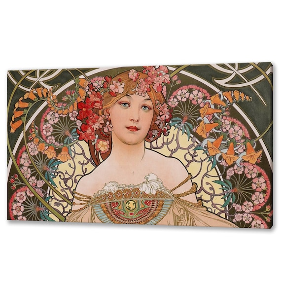 Alphonse Mucha Daydream, Art Nouveau Floral Print