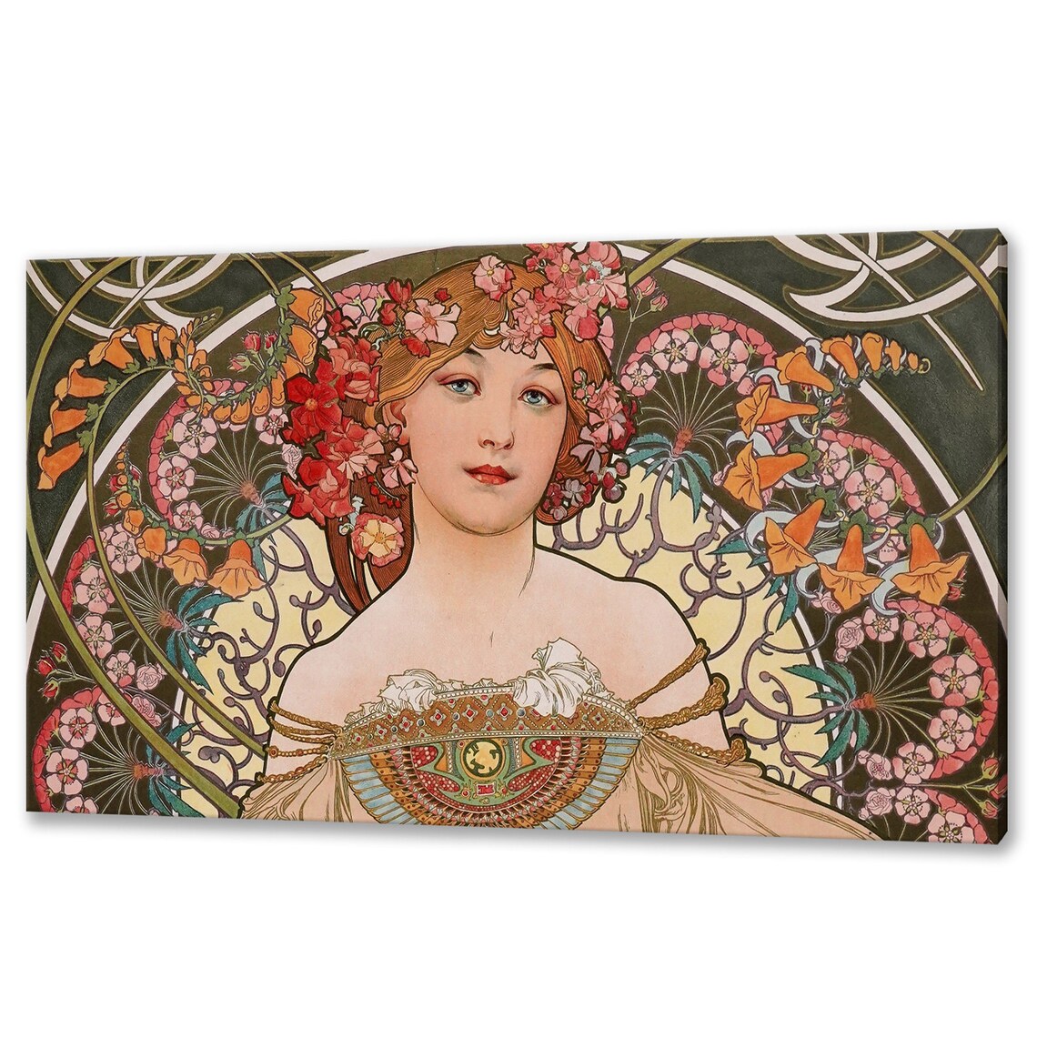Alphonse Mucha Daydream, Art Nouveau Floral Print