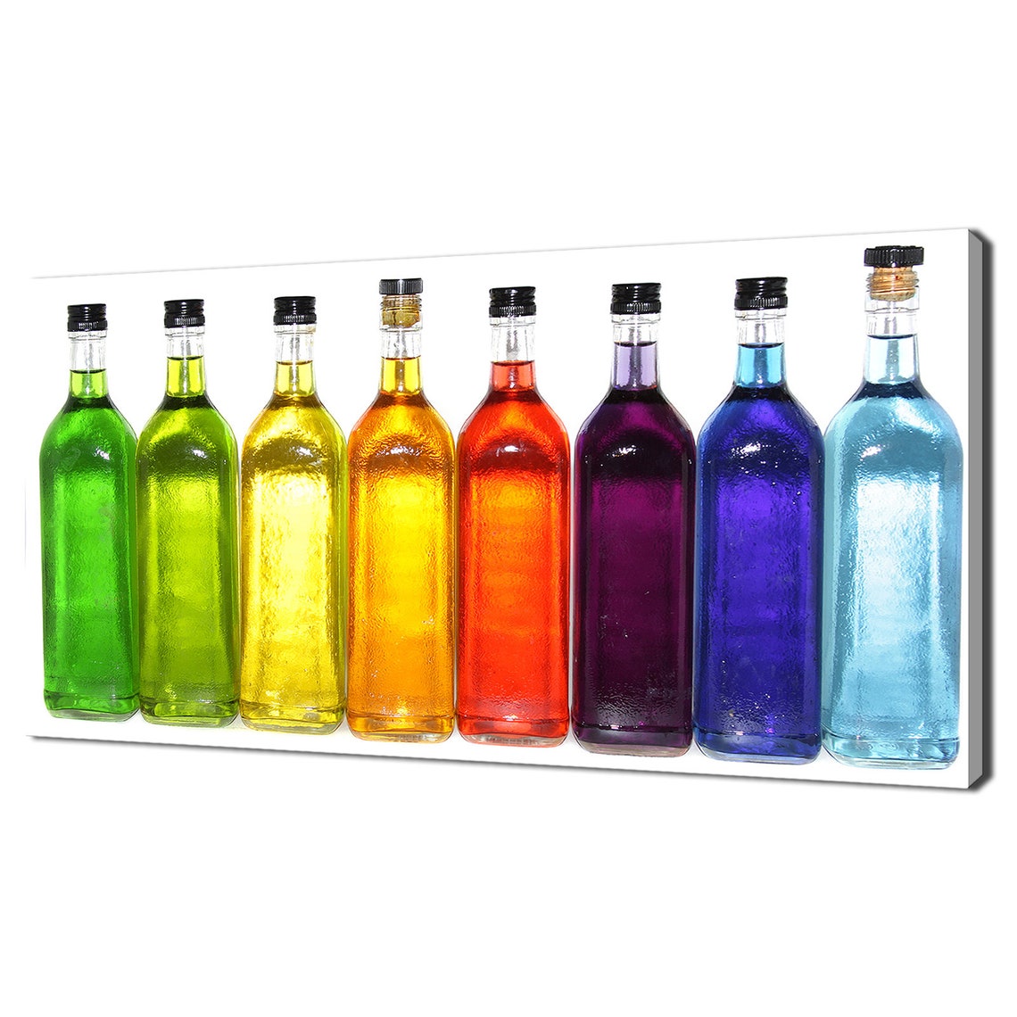 Bright Rainbow Colourful Bottles Kitchen Modern Design Home Decor Print Wall Art Picture Wall Hanging