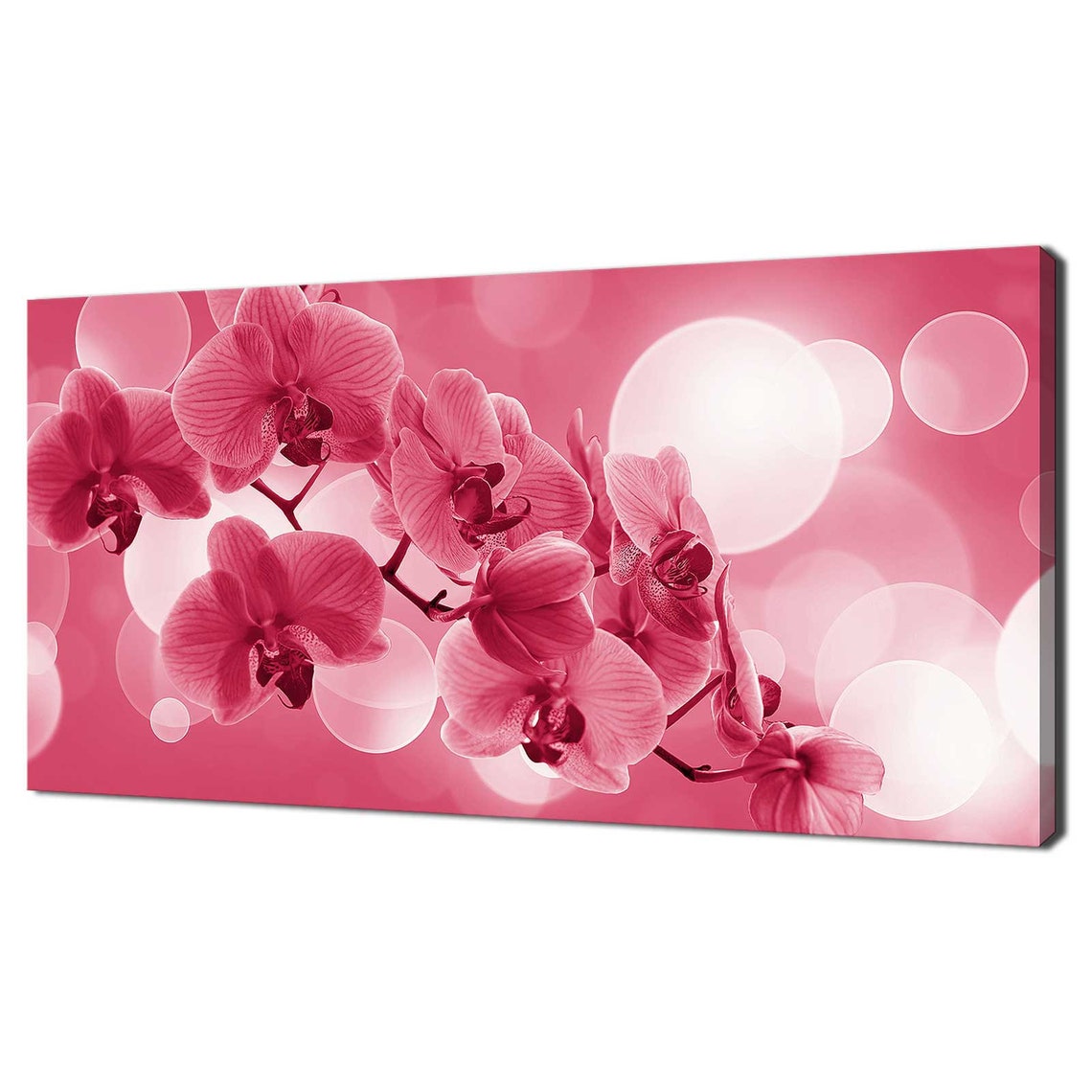 Pink Orchid Blossoms Floral Bokeh Dreamy Magenta Flower Wall Art Print