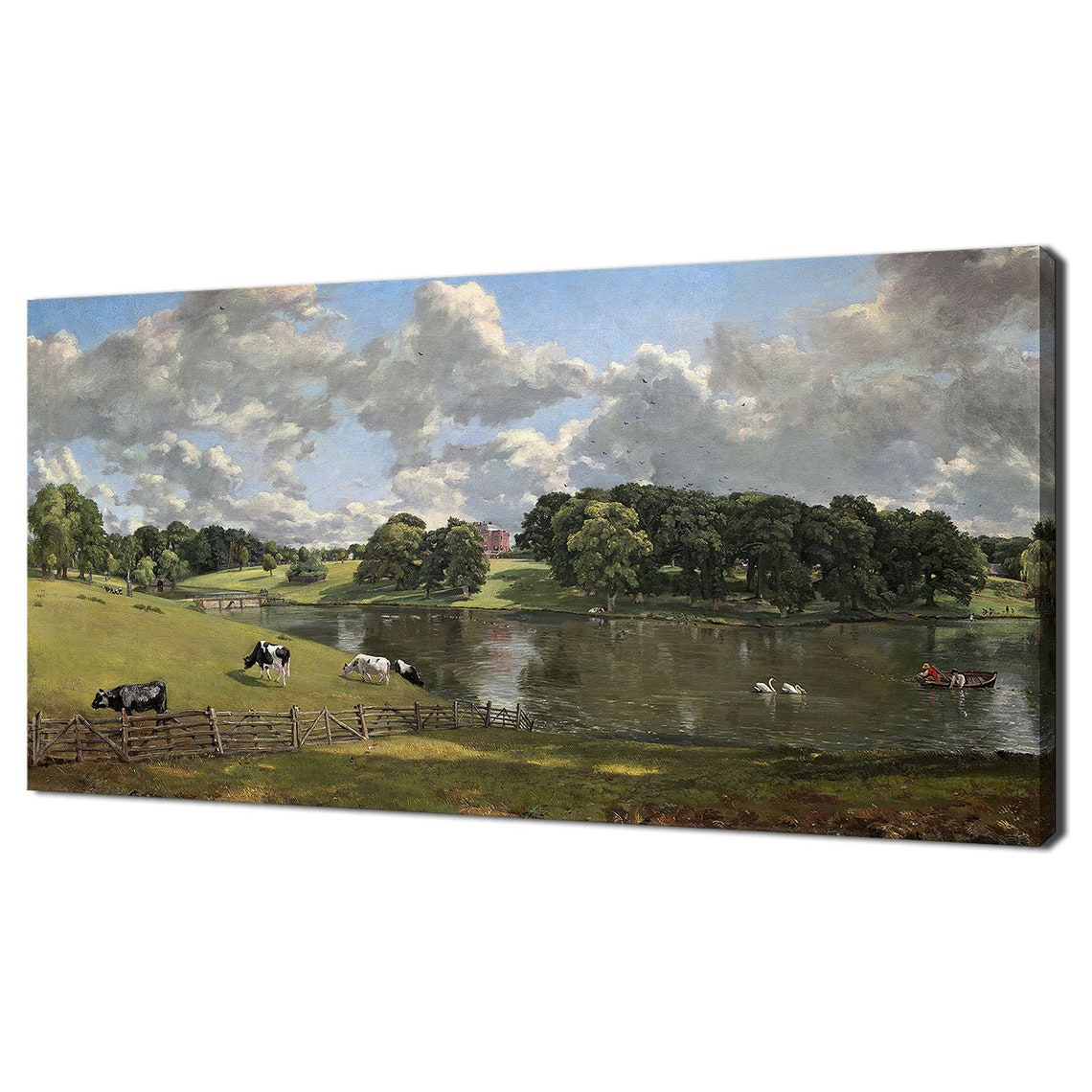 Wivenhoe Park Essex 1816 Print Wall Art Vintage Victorian Painting Print Antique Fine Art Country Landscape Cows Farmhouse Decor