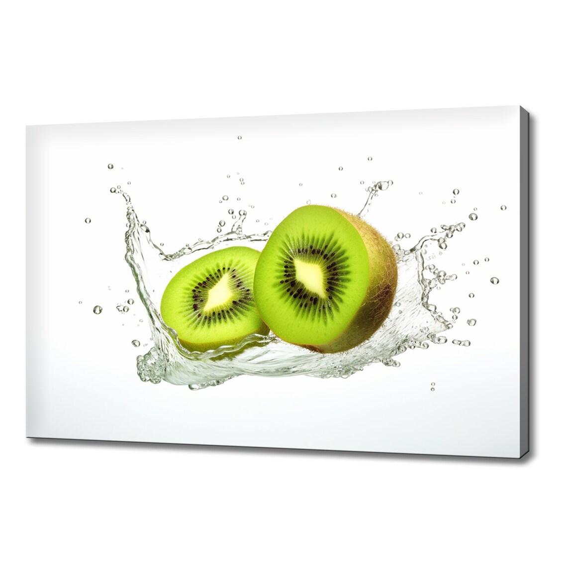 Cut Kiwi Fruit Water Splash, Modern Kitchen Decor
