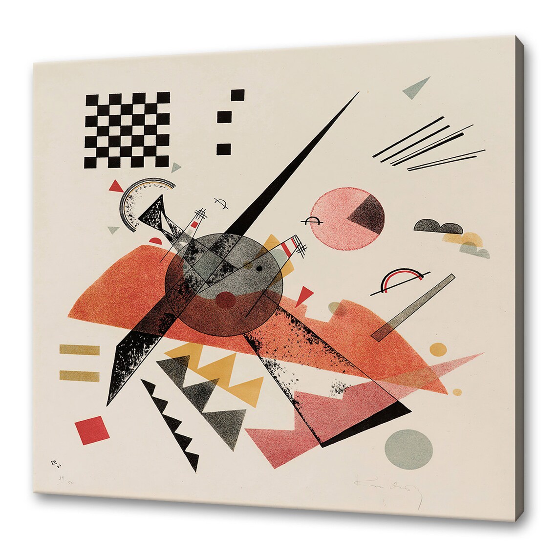 Wassily Kandinsky Orange 1923 Classic Design Abstract Decor Reproduction Print Wall Art Picture