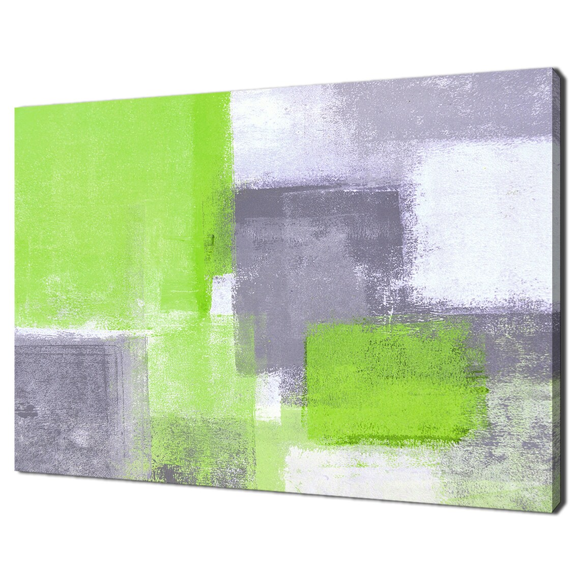 Grey White Blue Abstract Paint Strokes Art Print - Image 4