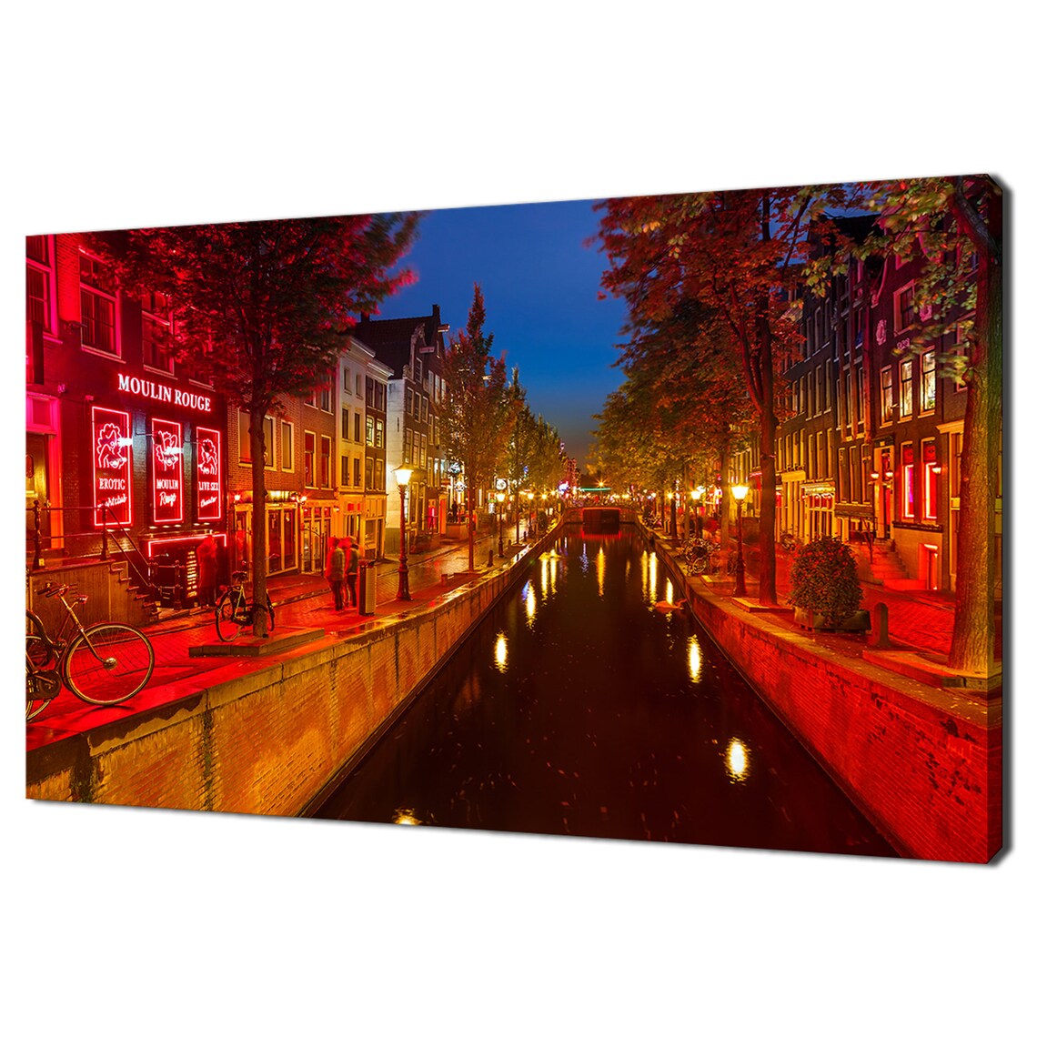 Amsterdam Red Light District at Night, Modern Travel Poster