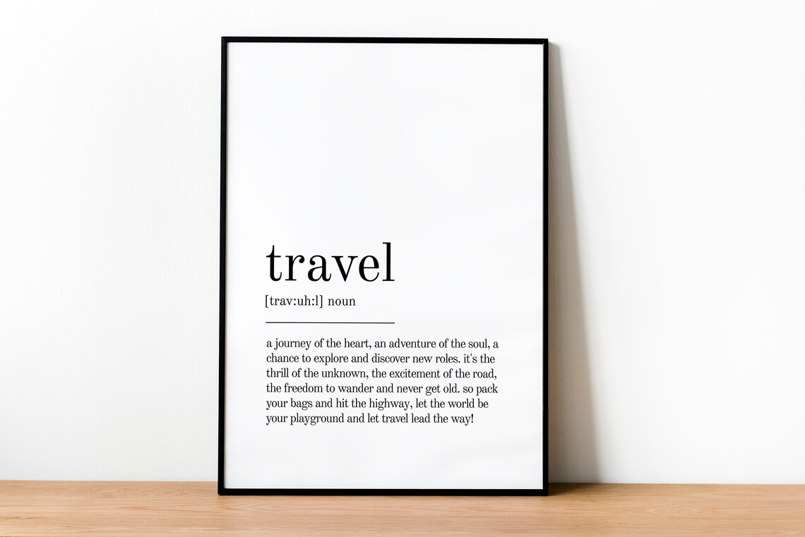 Travel Definition Minimalist Art Print, Modern Decor - Image 2